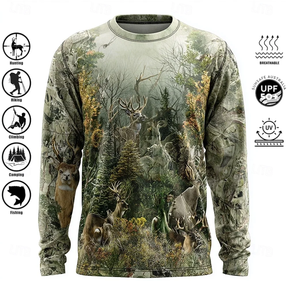 Camiseta de manga larga para h - Outdoor Hunting Prints reseña y precio
